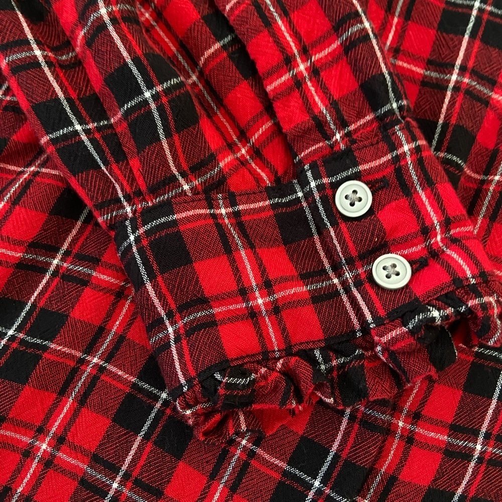 LOFT RED PLAID BLOUSE SIZE SMALL - Picture 4 of 8
